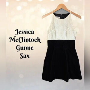 Jessica McClintock Vintage Gunne Sax Mini Dress Sz 7-8 Velvet Sequinced Party